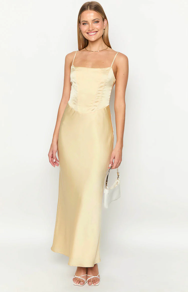 Heartbeat Yellow Maxi Dress