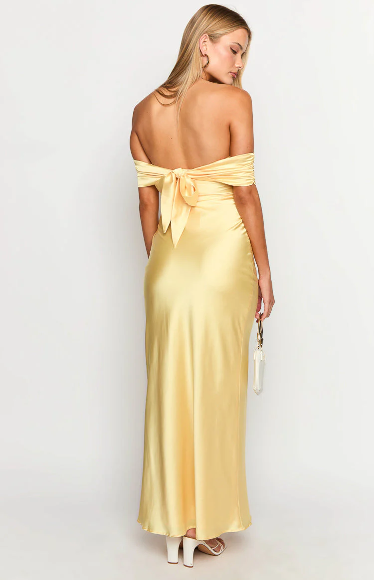 Seraphina Yellow Off The Shoulder Maxi Dress