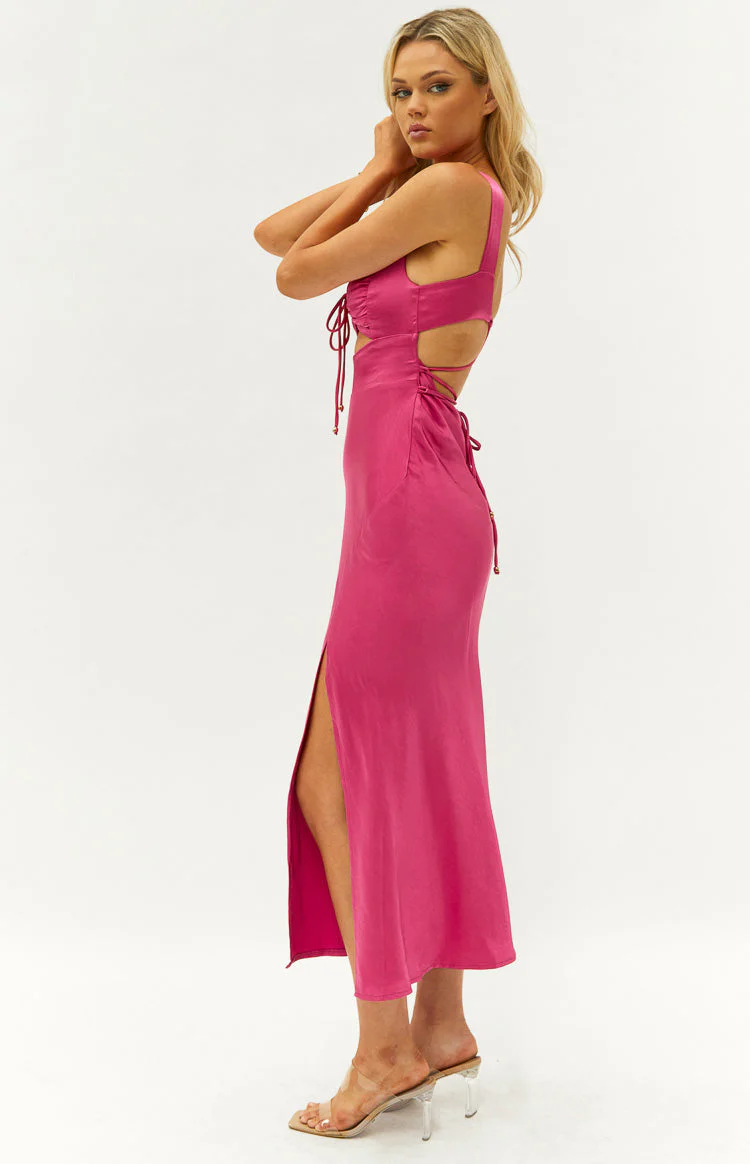 Anastasia Hot Pink Midi Dress