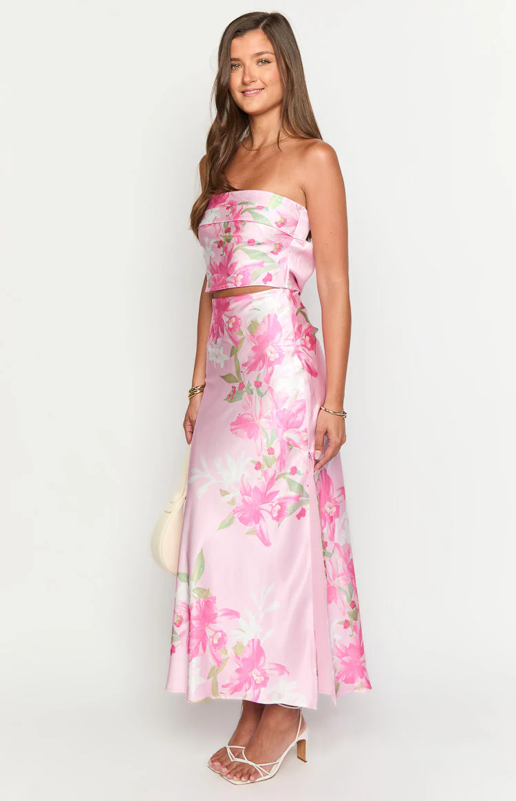 Genevieve Pink Floral Print Top