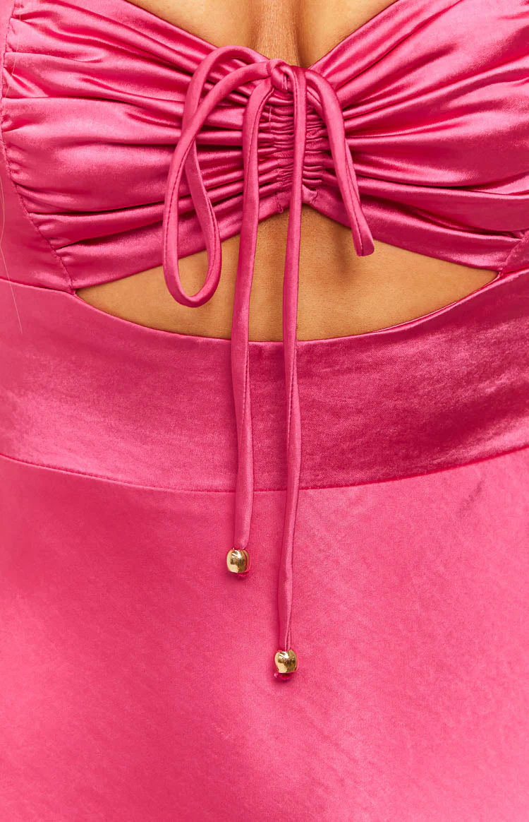 Anastasia Hot Pink Midi Dress