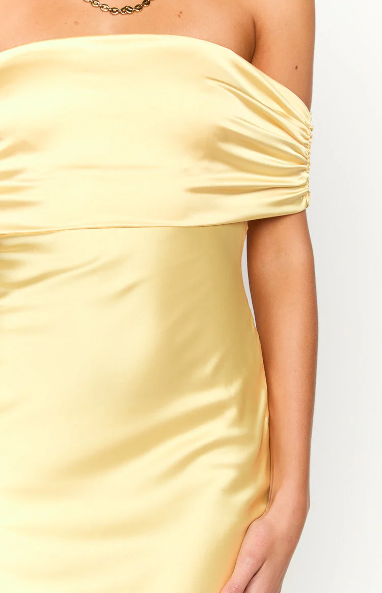 Seraphina Yellow Off The Shoulder Maxi Dress