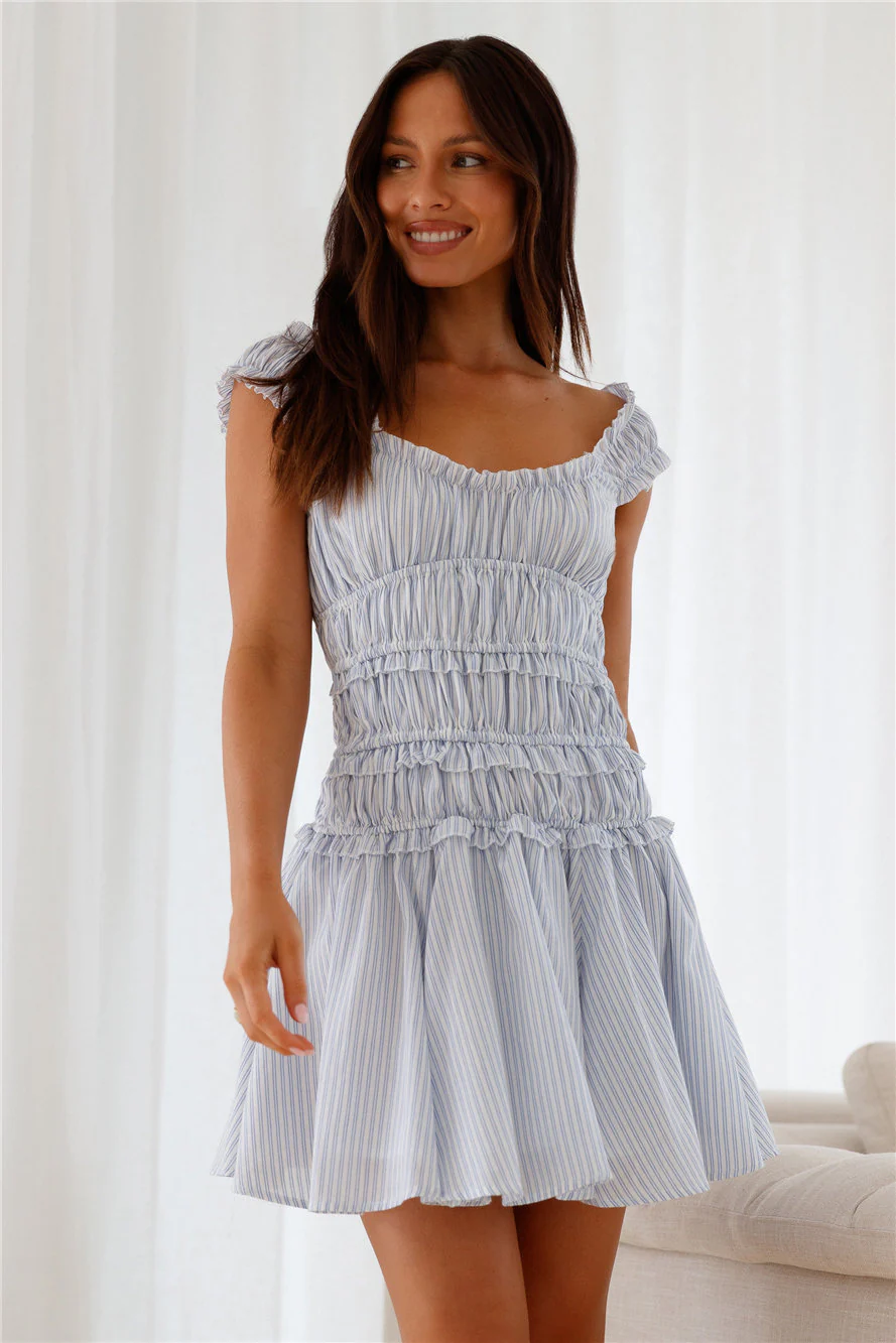 Little Library Mini Dress Blue