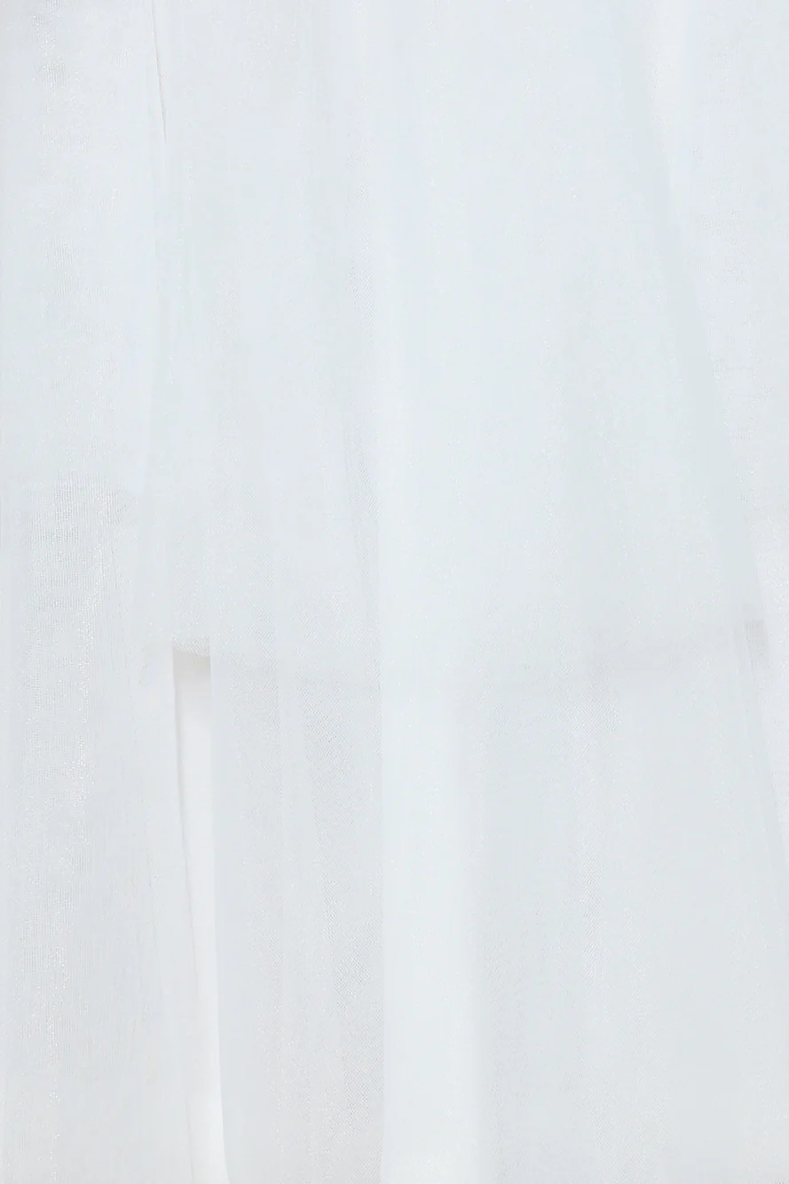 Red Carpet Girl Tulle Mini Dress White