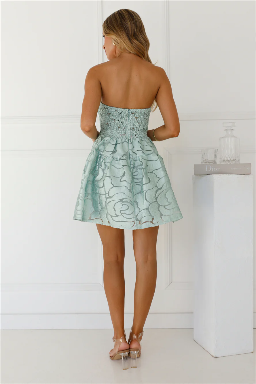 Nora Strapless Mini Dress Sage