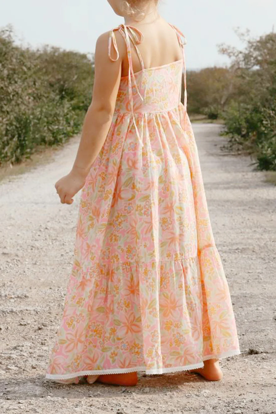 HELLO MINI Running Through Daisies Maxi Dress Pink