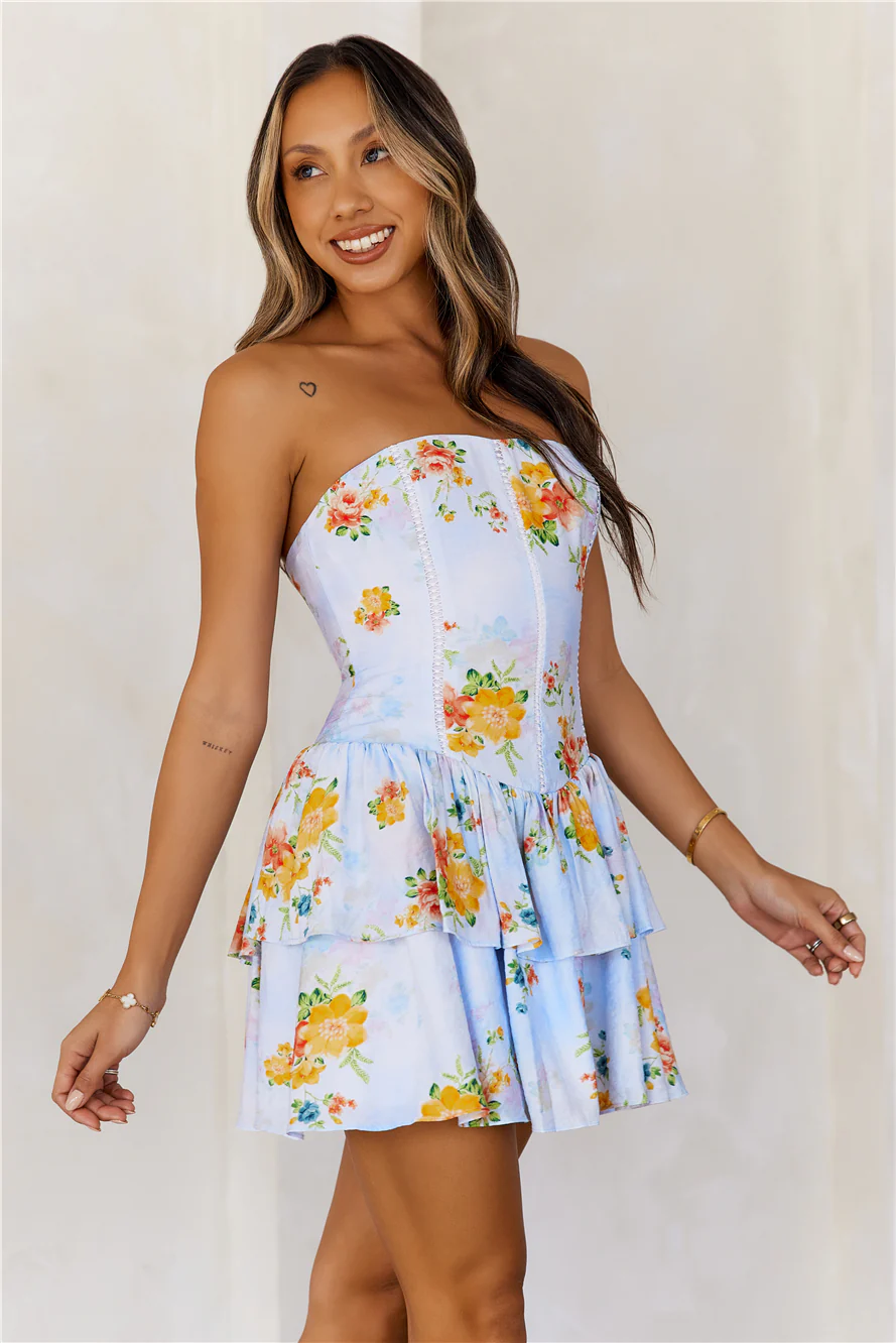 Simply Perfect Strapless Mini Dress Blue