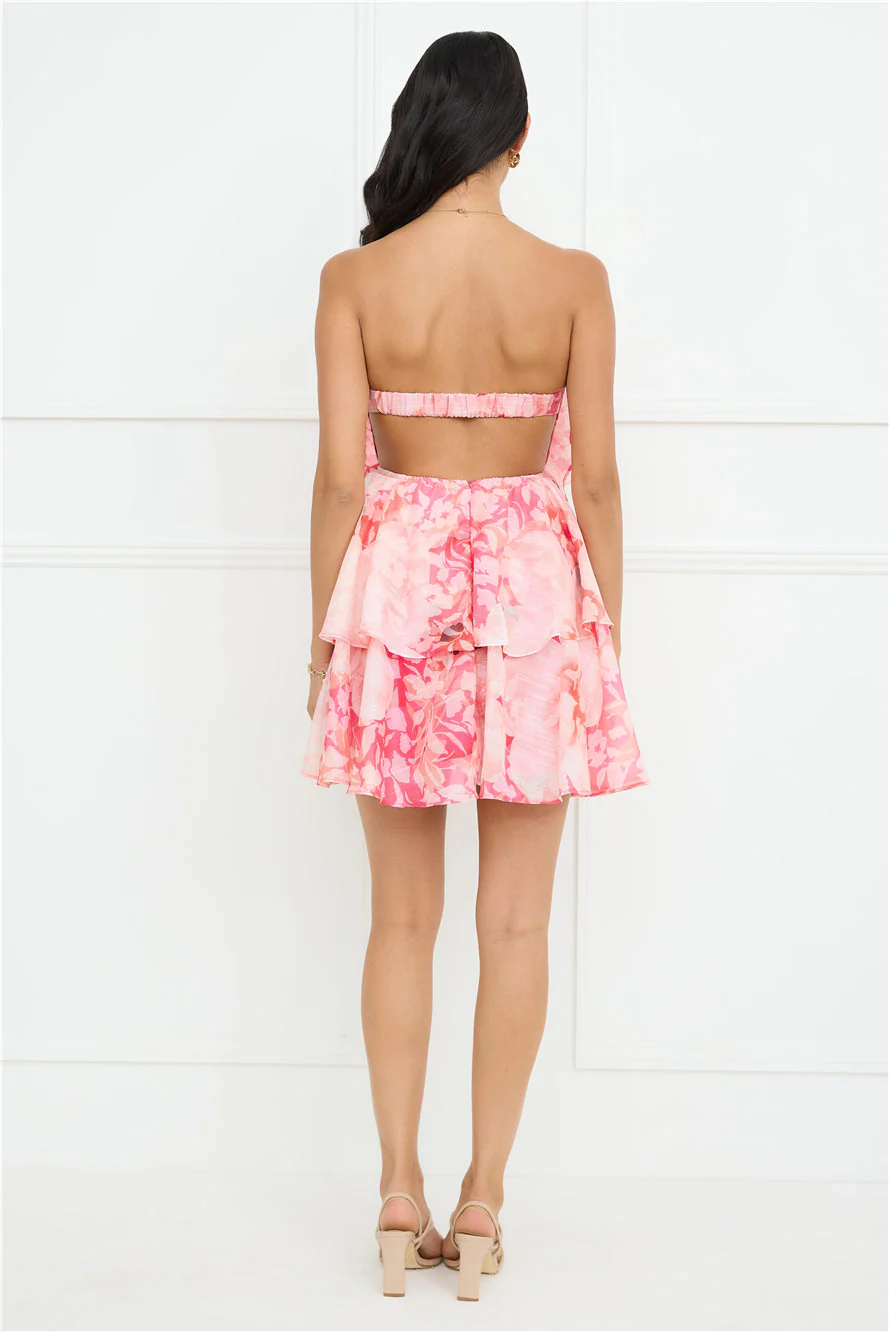 Icon In The Making Strapless Mini Dress Pink