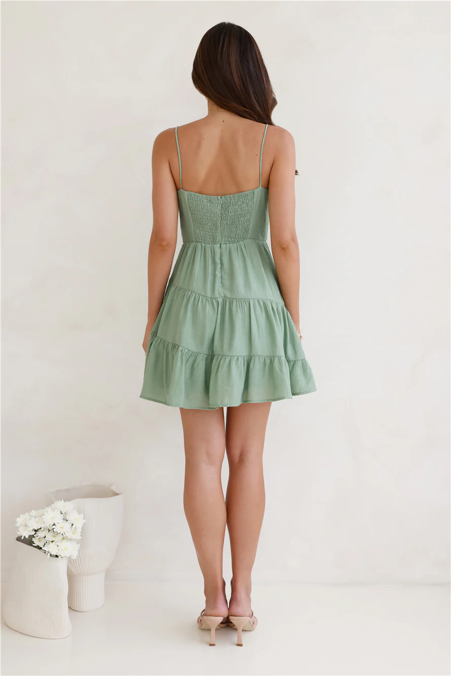 One Spring Day Mini Dress Green