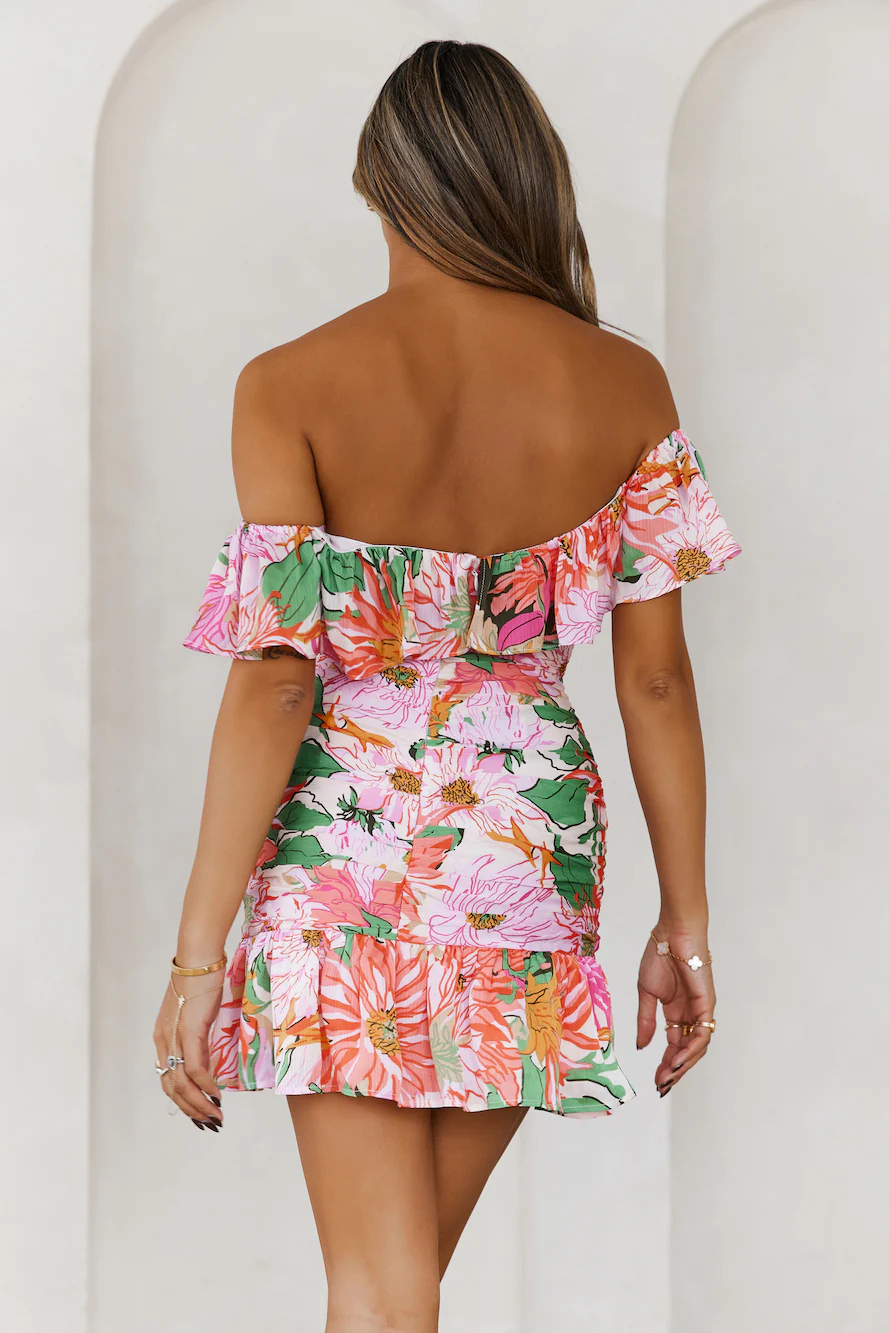 DIVALIFES It's Party Time Off The Shoulder Mini Dress Pink