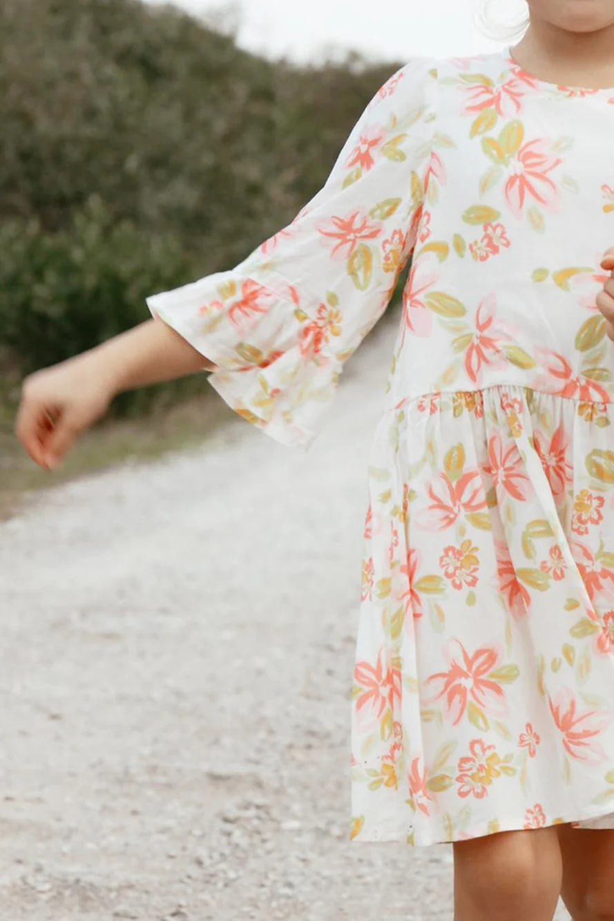 HELLO MINI Twirling In Tulips Dress White
