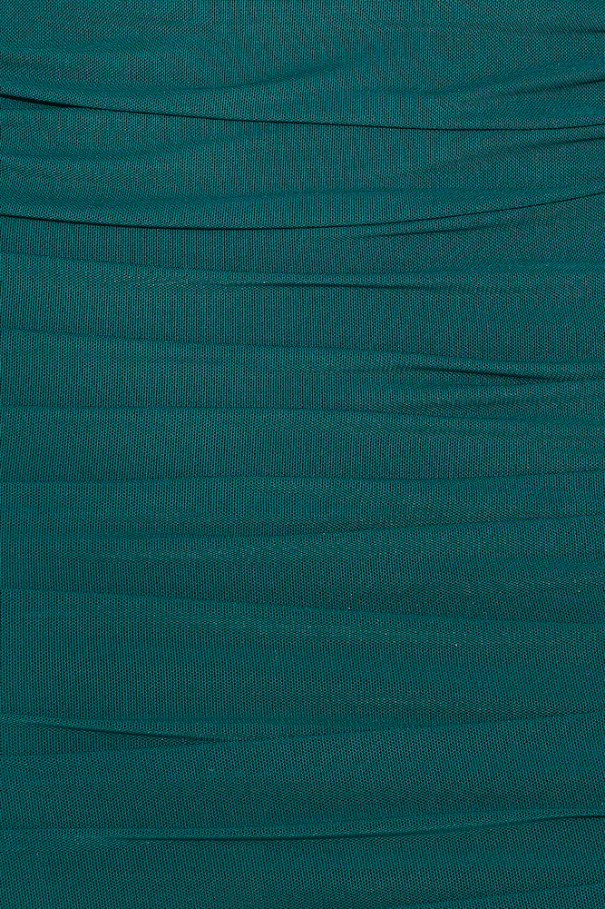 Strut Your Stuff Mesh Long Sleeve Mini Dress Teal