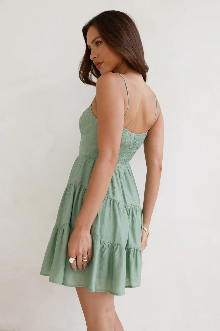 One Spring Day Mini Dress Green