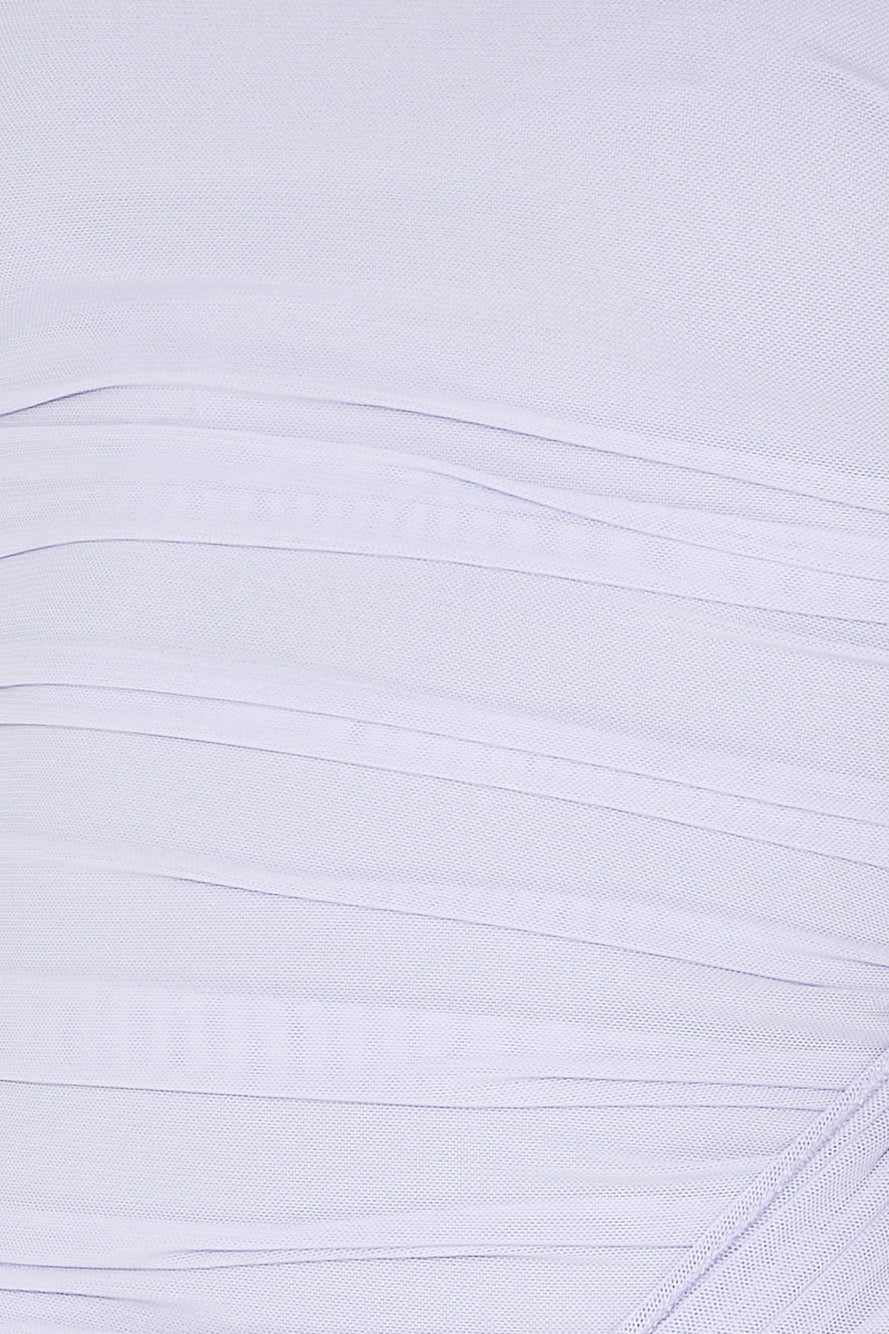 Hottest Flame Strapless Mesh Mini Dress Lilac