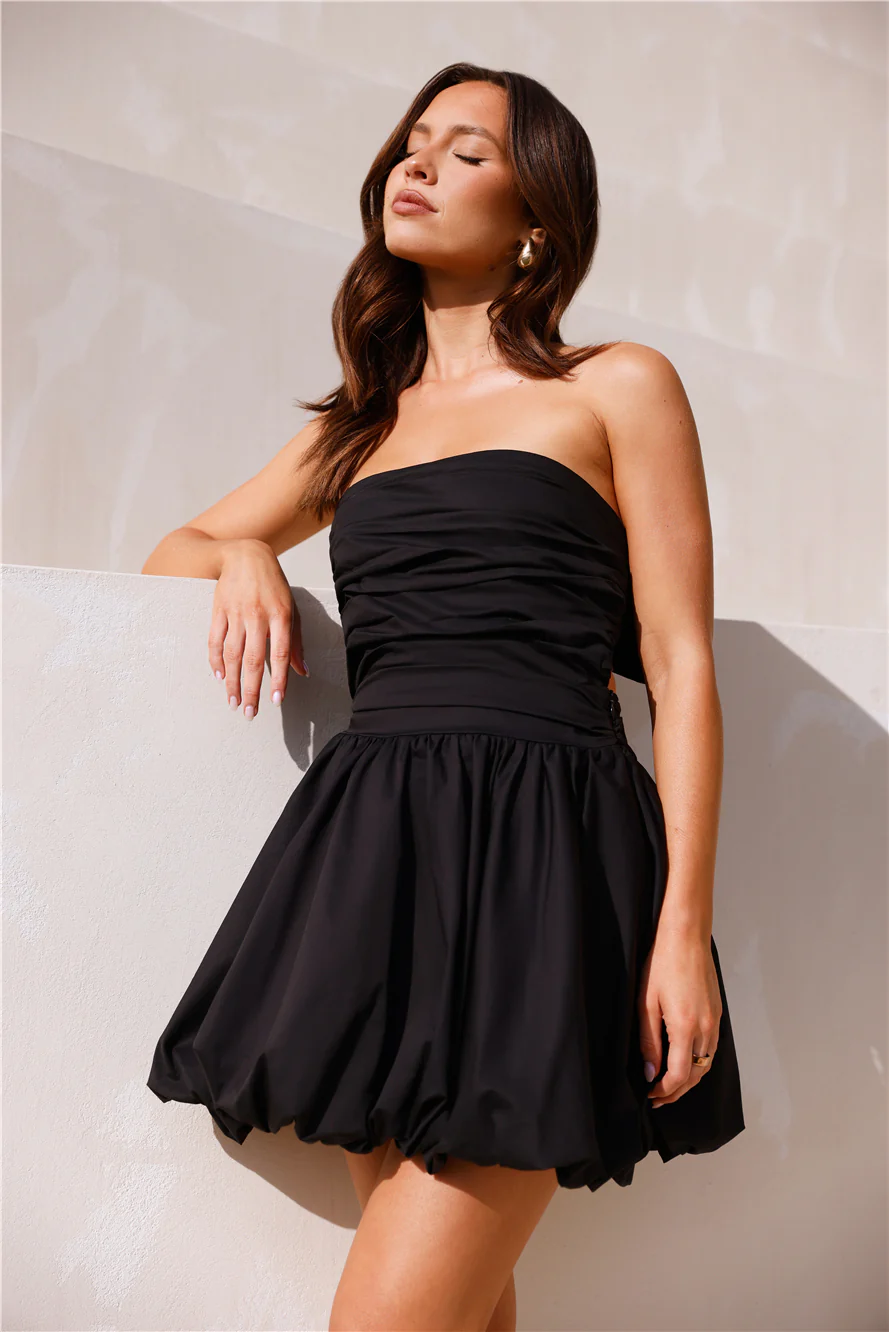 DIVALIFES  Upon A Cloud Strapless Mini Dress Black