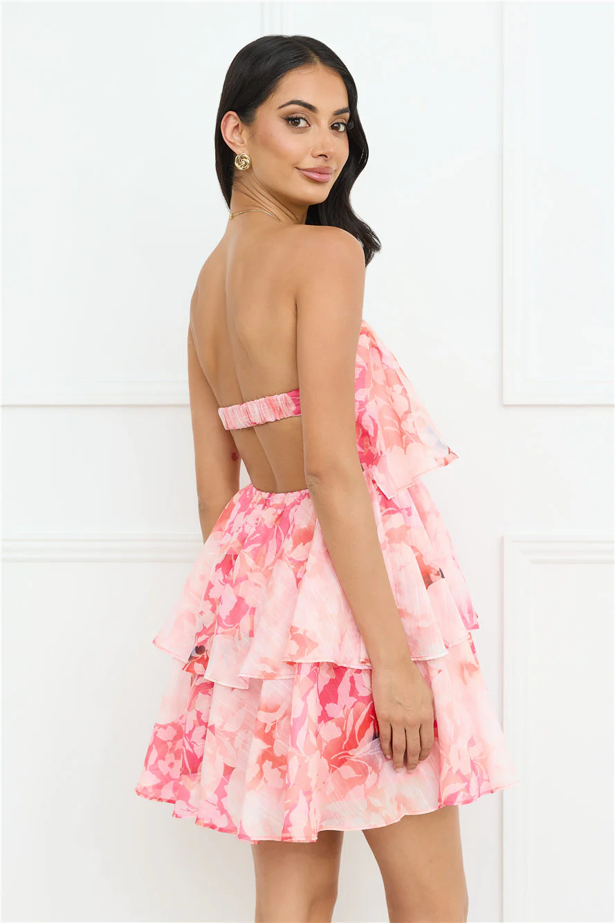 Icon In The Making Strapless Mini Dress Pink