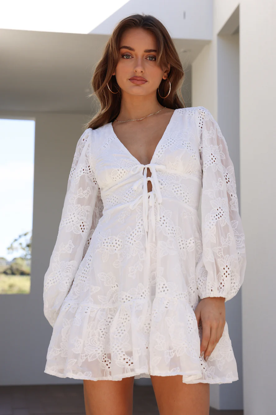 Royal Touch Mini Dress White