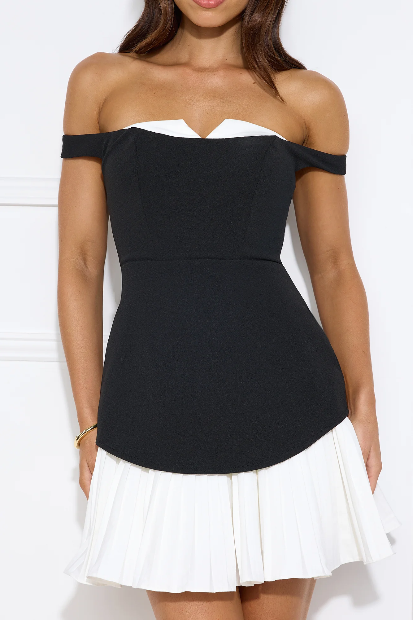 Soul Of Barcelona Off Shoulder Mini Dress Black