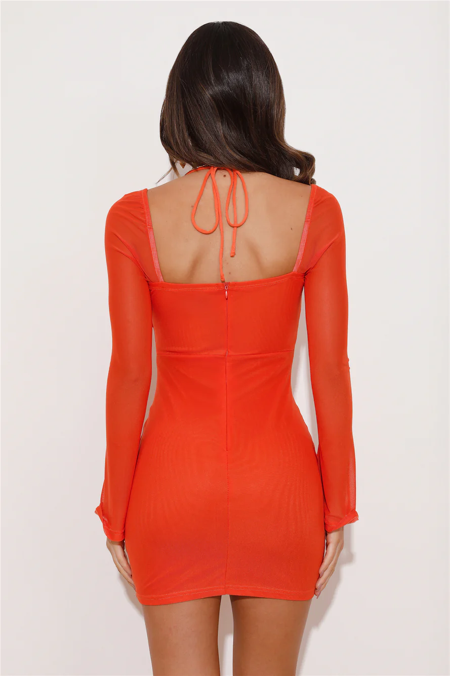 It's Me Mesh Mini Dress Orange