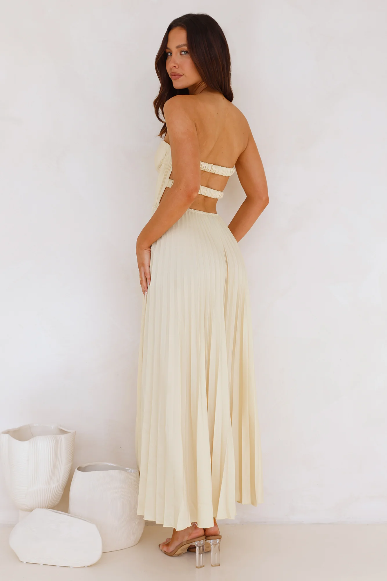 Sunflower Serenity Plisse Maxi Dress Yellow