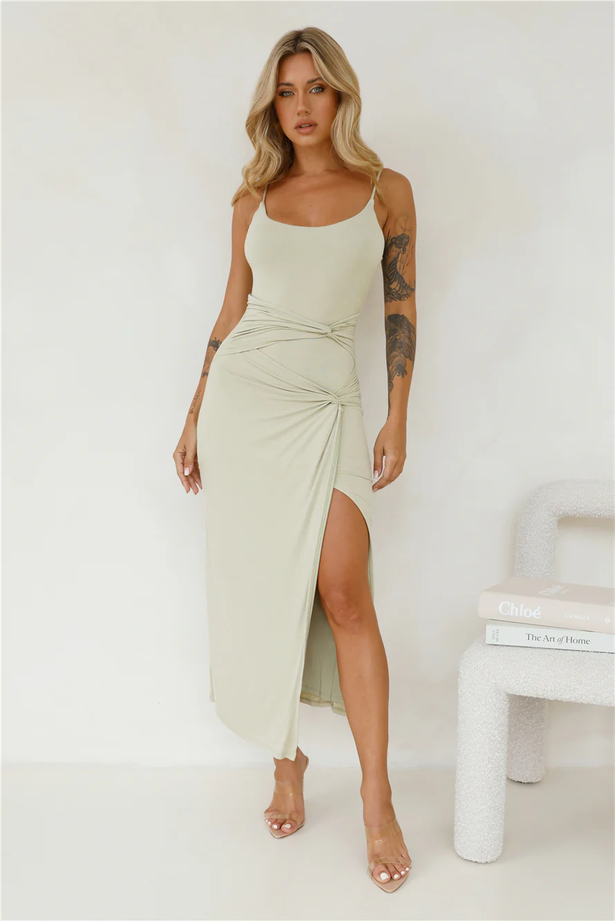 Sweet Yet Sour Maxi Dress Sage