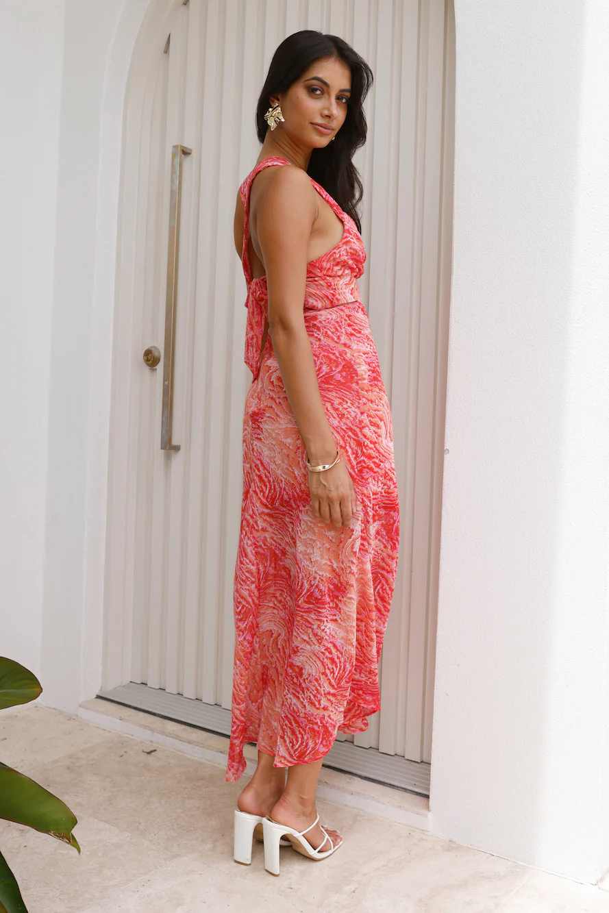 Romance Beachside Maxi Dress Red