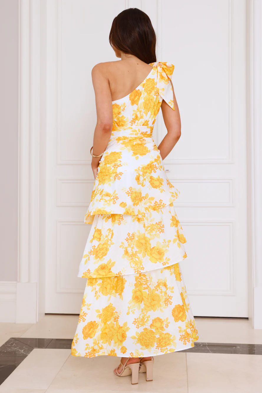 Kehlani One Shoulder Maxi Dress Yellow