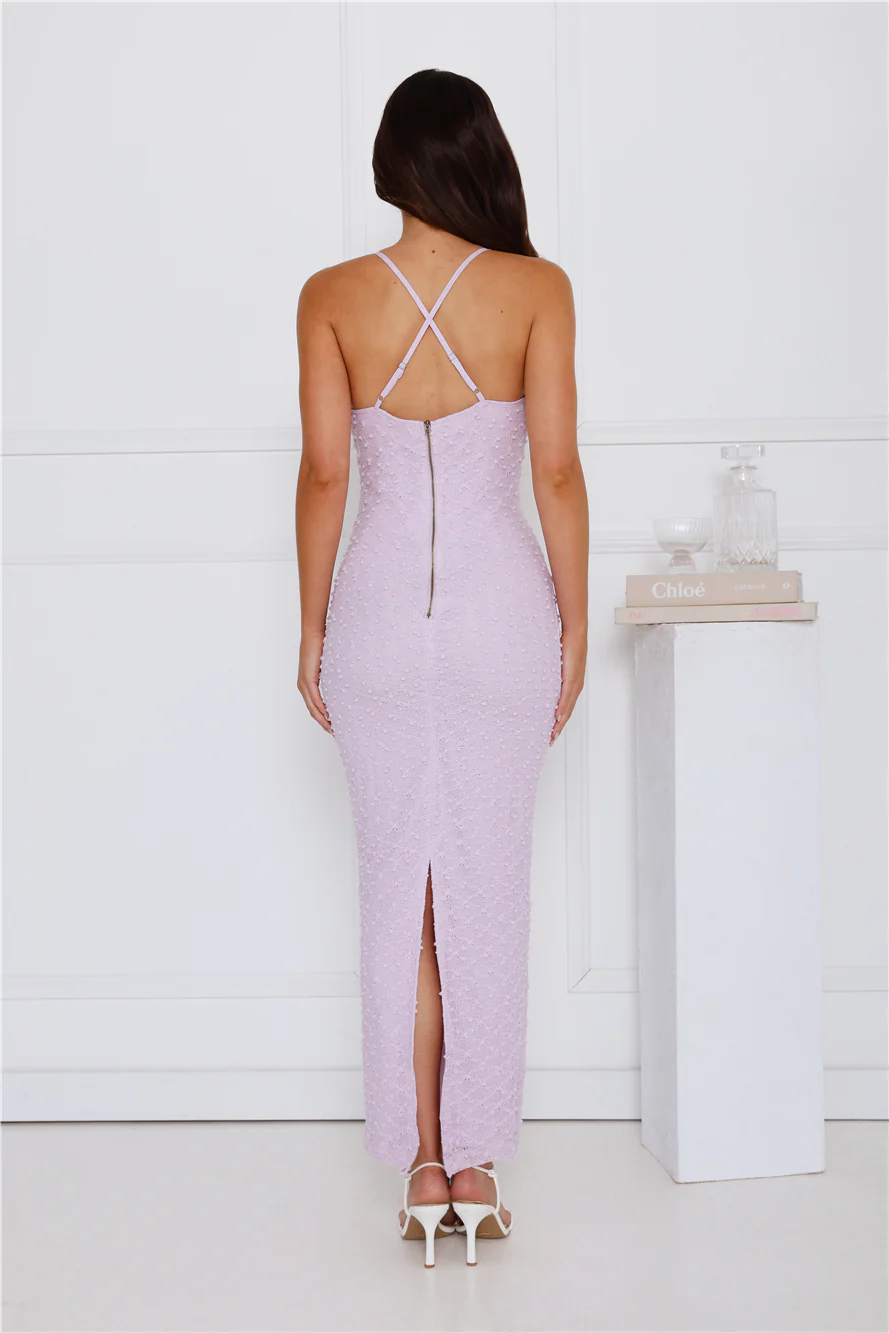Anabelle Knit Maxi Dress Lilac