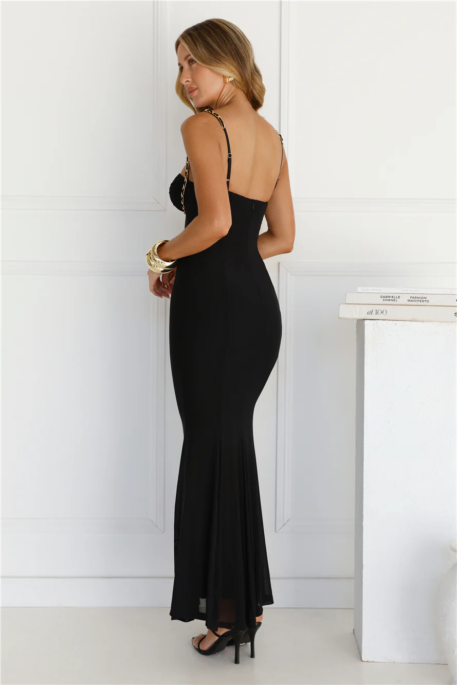 Luxury Lover Mesh Maxi Dress Black