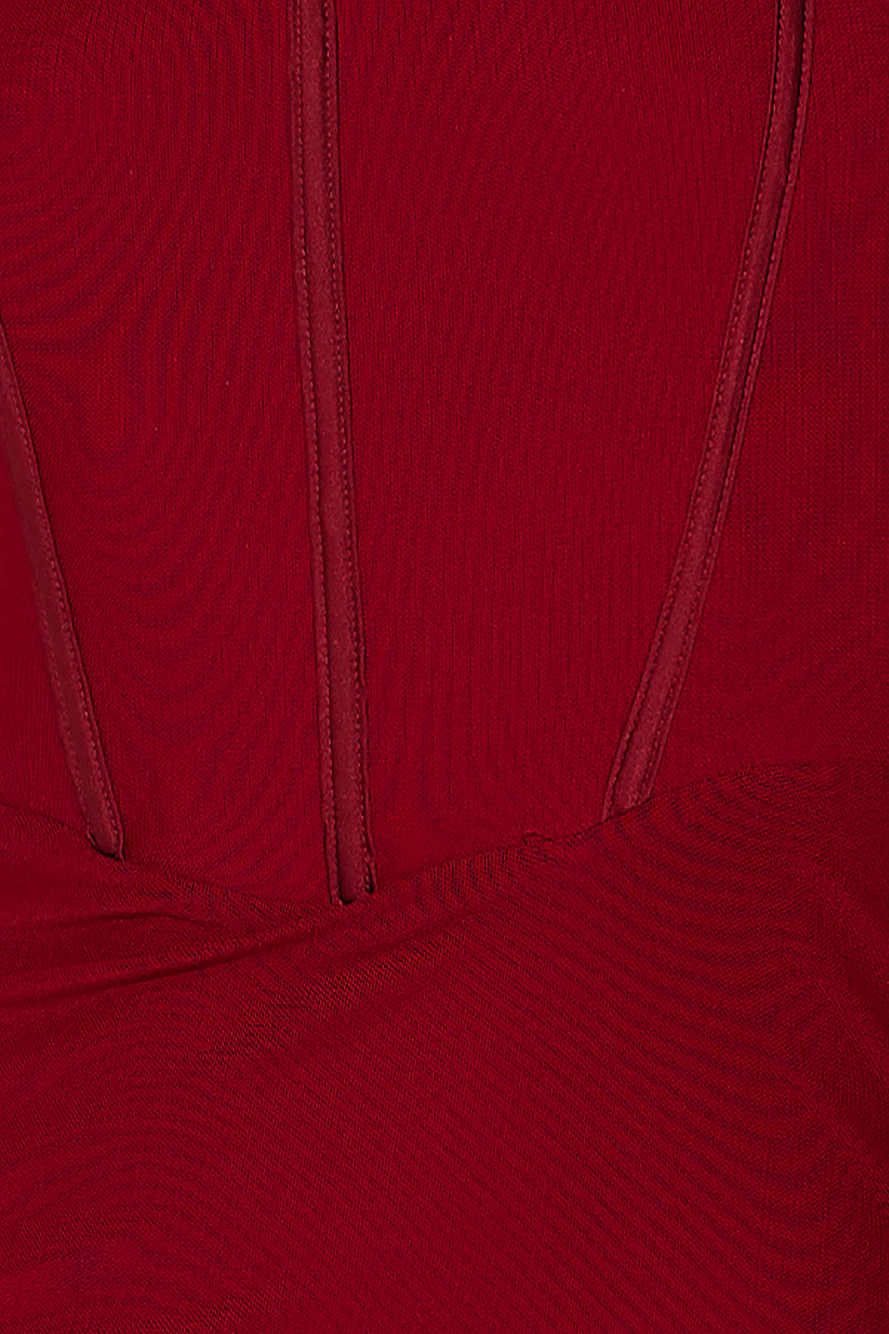 Her Dream Fit Mesh Maxi Dress Burgundy