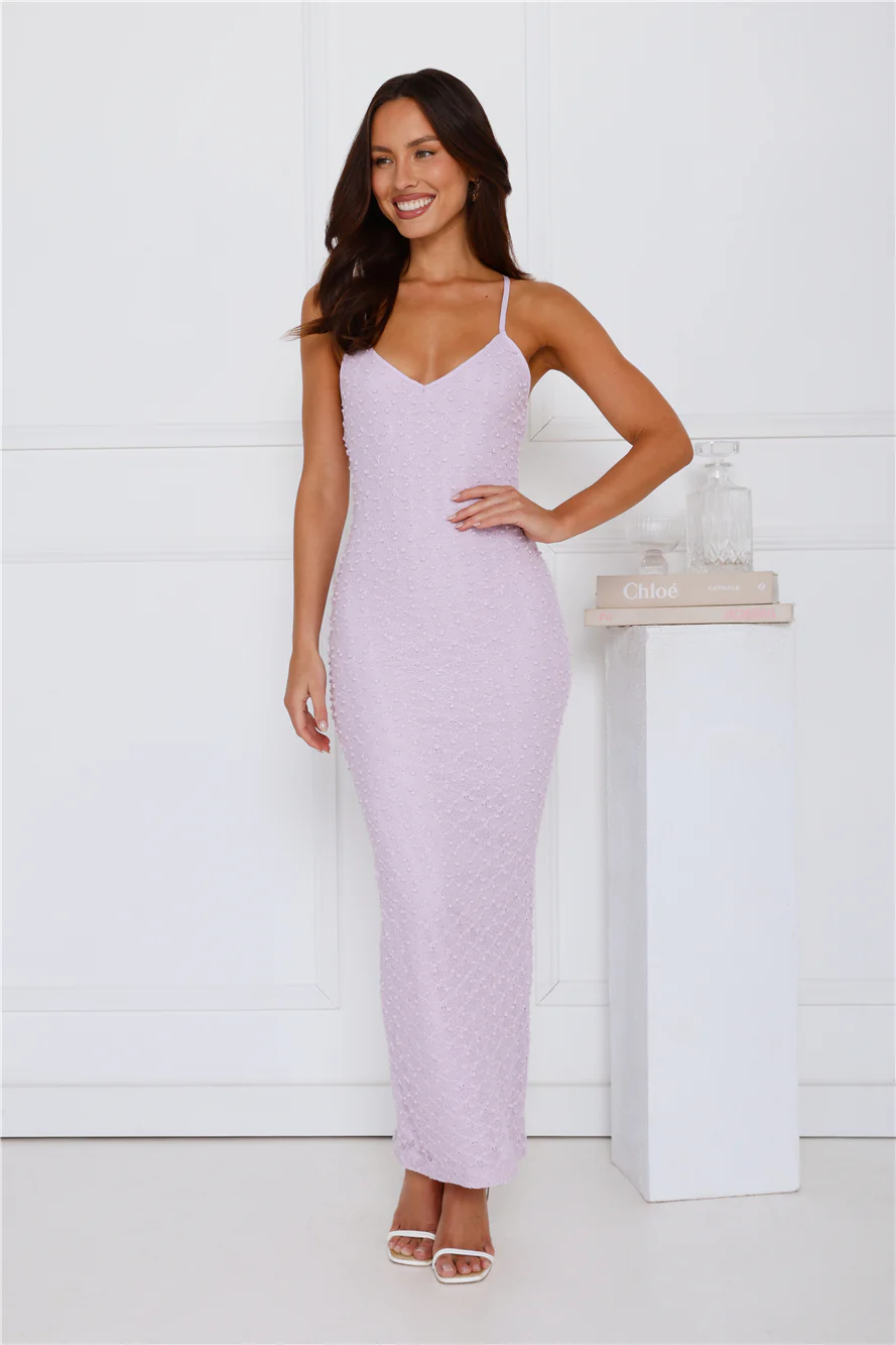Anabelle Knit Maxi Dress Lilac