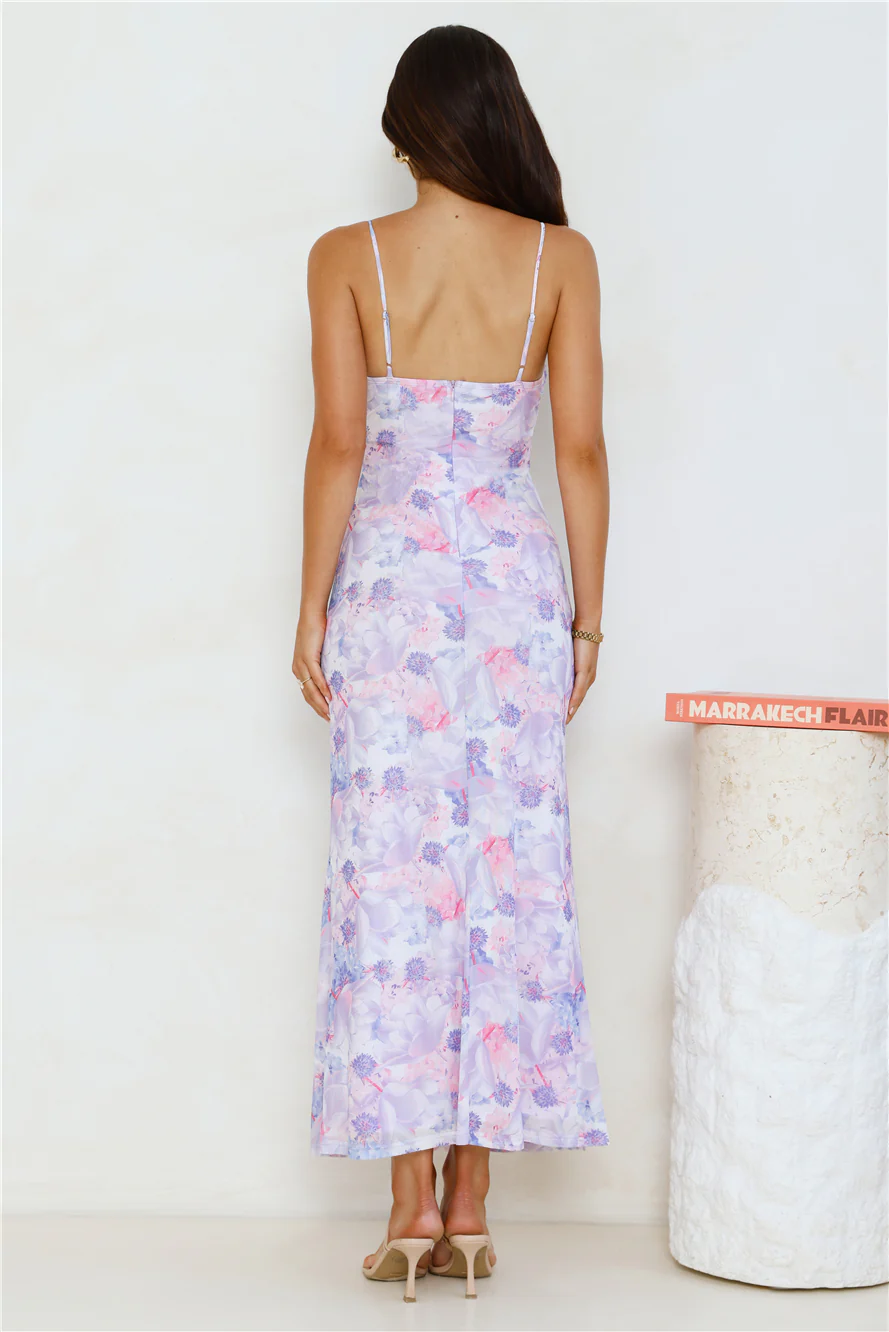 Lavender Tides Mesh Maxi Dress Lilac