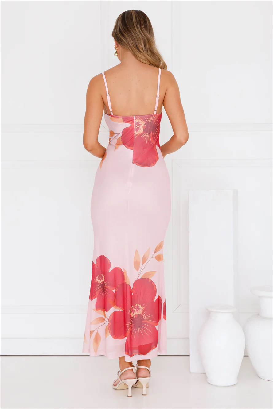 Stylish Shores Mesh Maxi Dress Pink