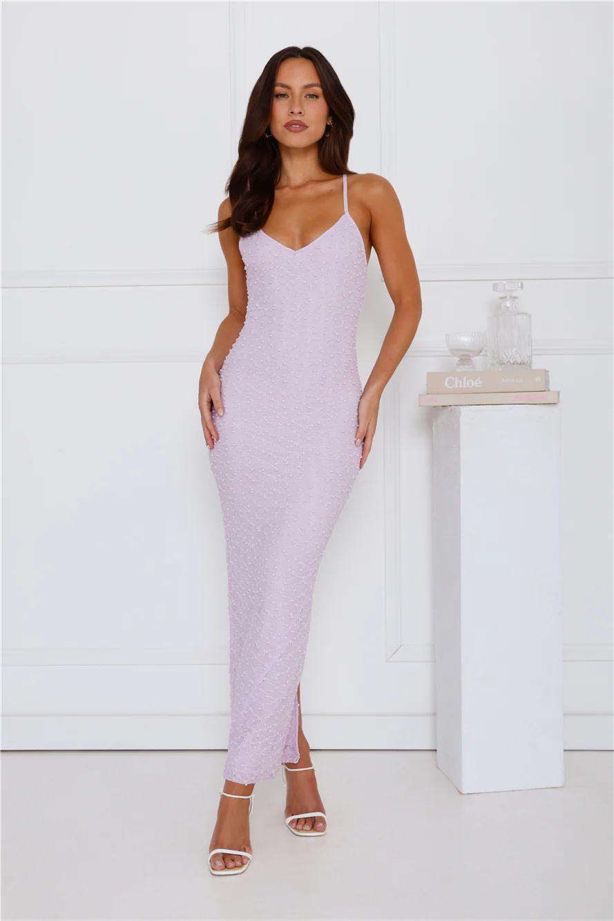 Anabelle Knit Maxi Dress Lilac