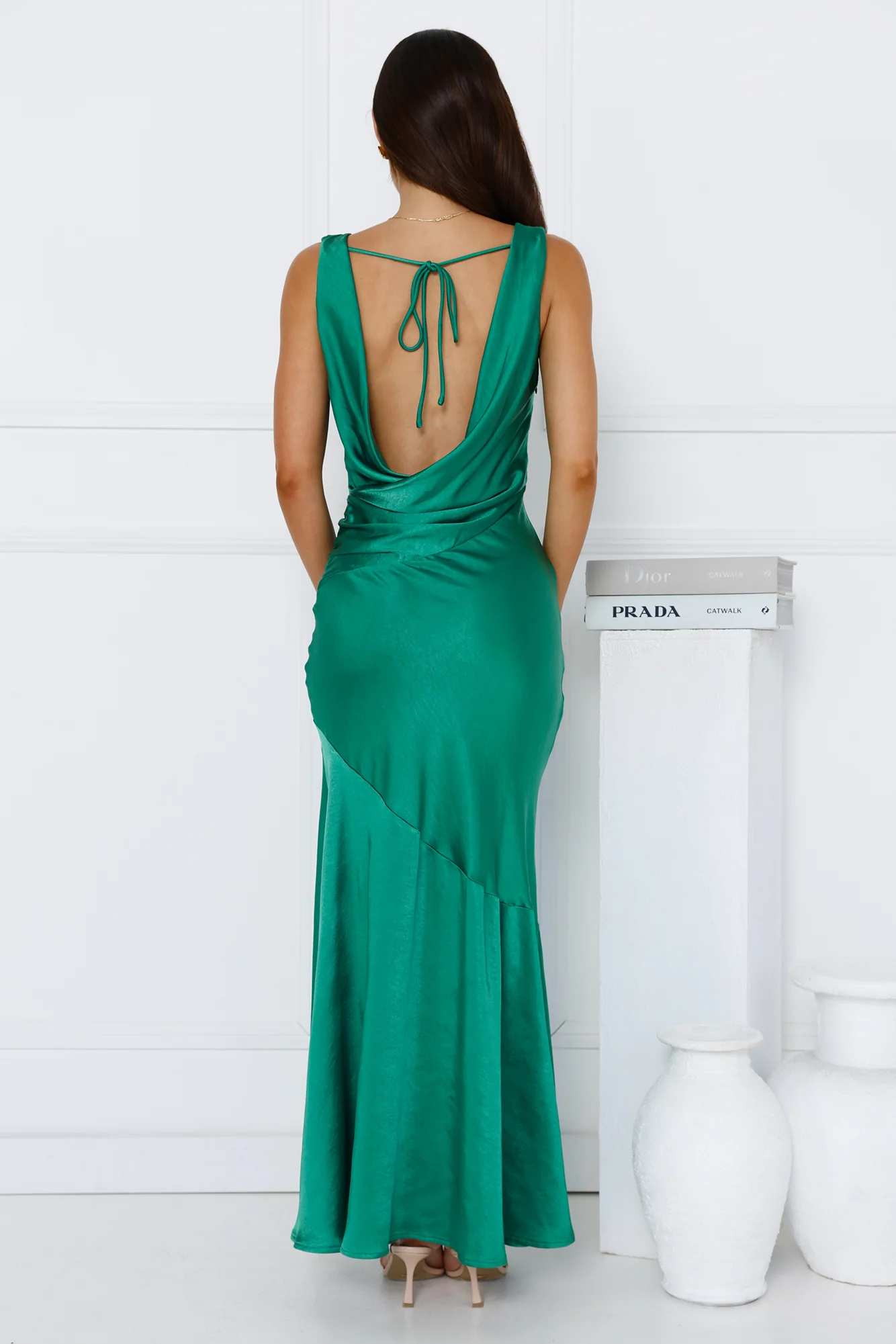 Franka Satin Maxi Dress Green