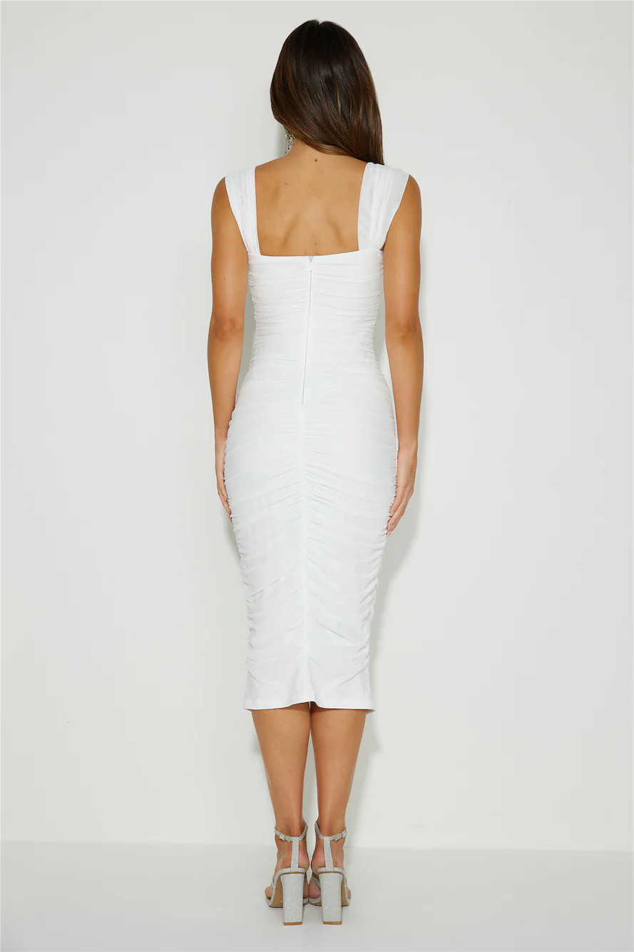 Still Into You Midi Dress White