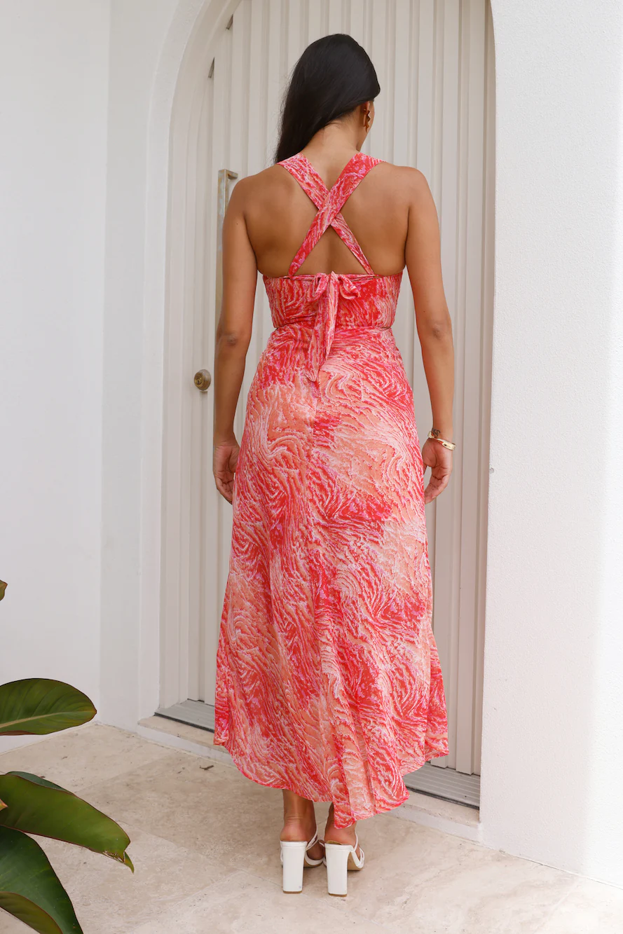 Romance Beachside Maxi Dress Red