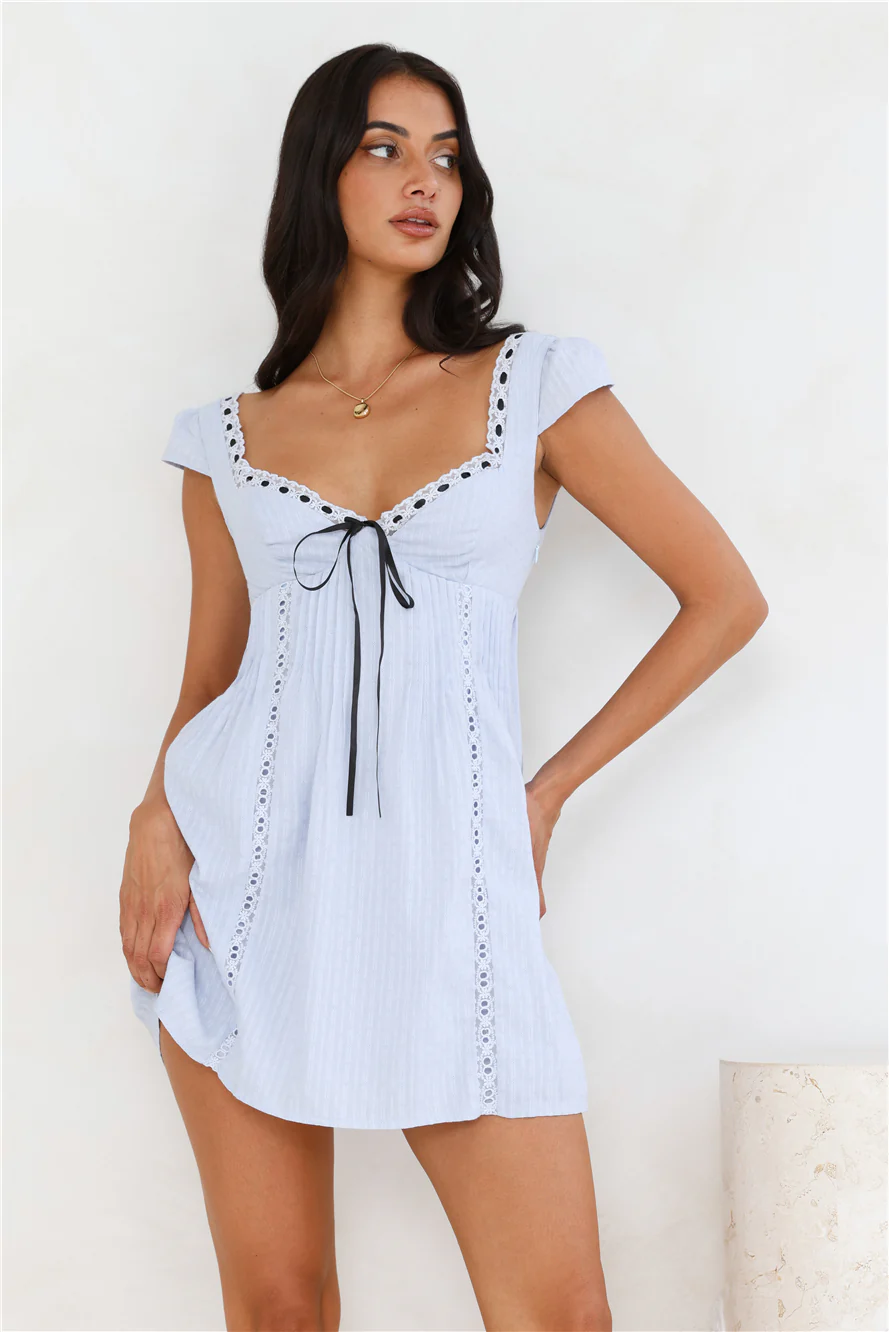 Oak Tree Mini Dress Blue