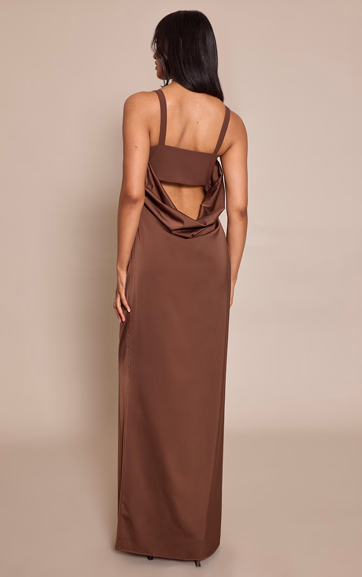 Chocolate Underwired Strappy Maxi Dress