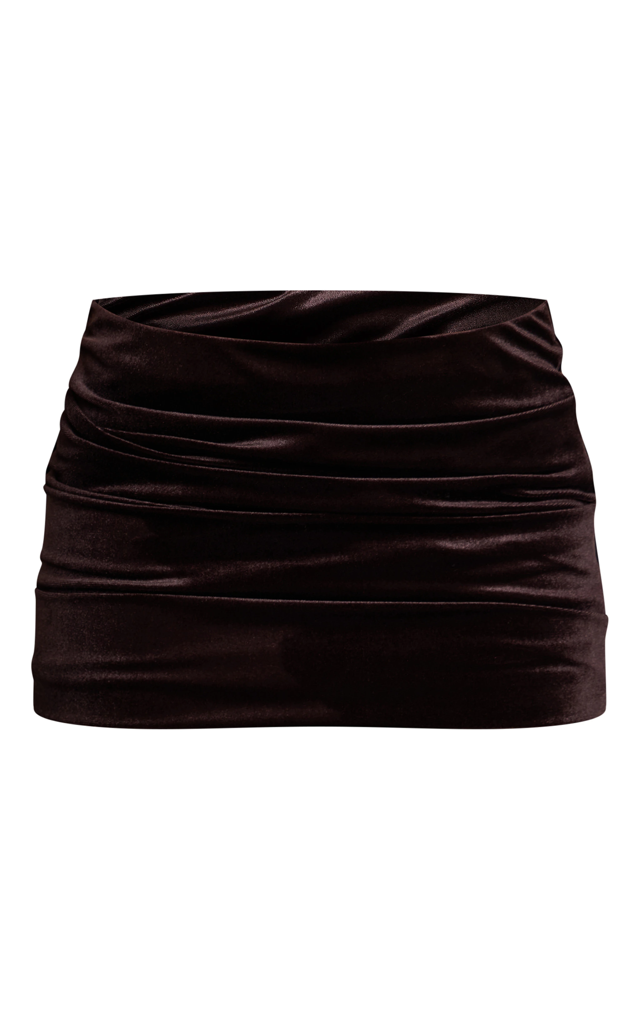 Dark Brown Velvet Cowl Neck Knot Long Top