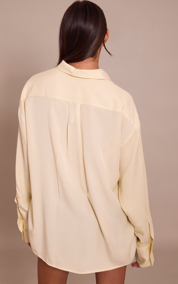 Cream Tencel Oversized Shirt