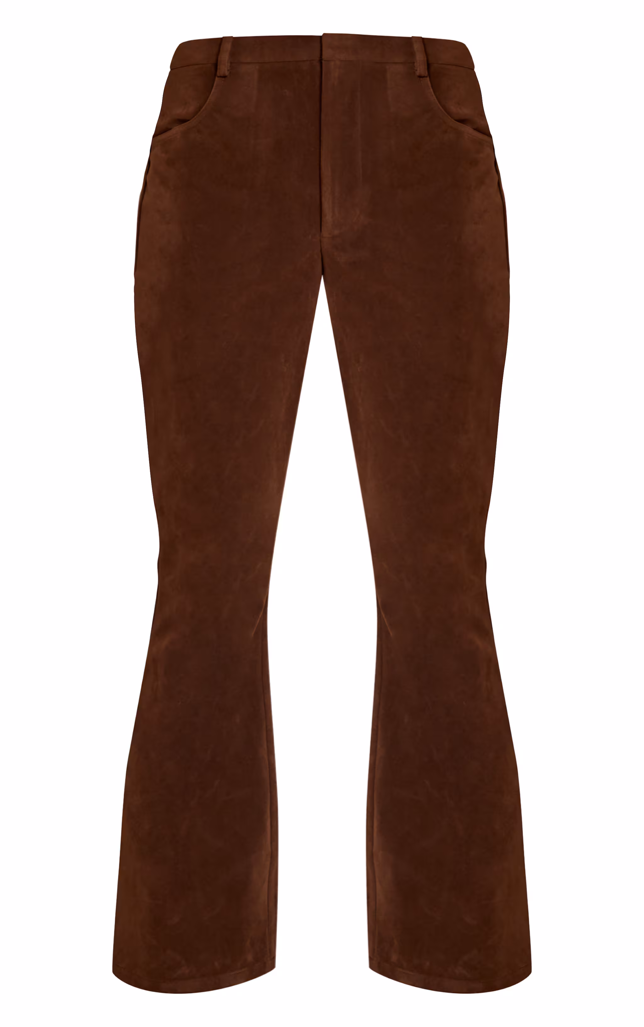 Chocolate Faux Suede Flared Pants