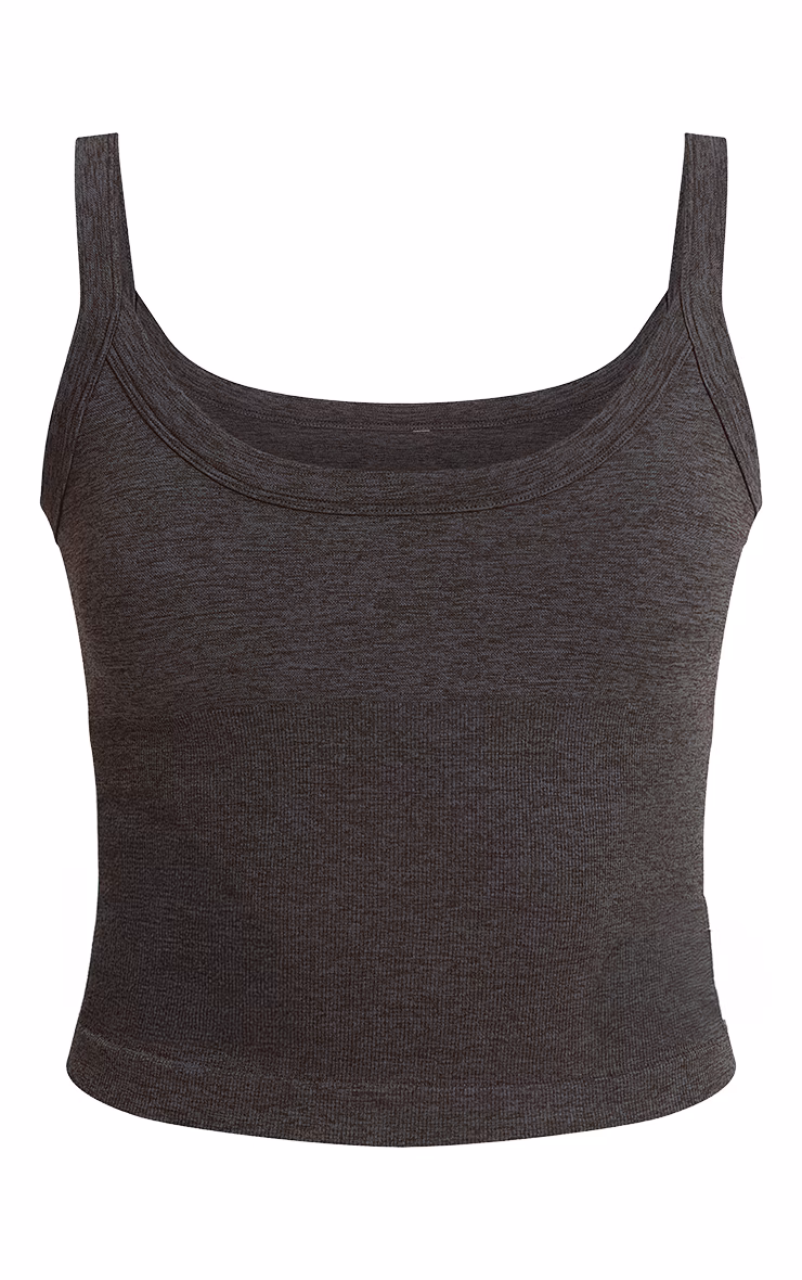 Charcoal Seamless Marl Double Strap Gym Vest