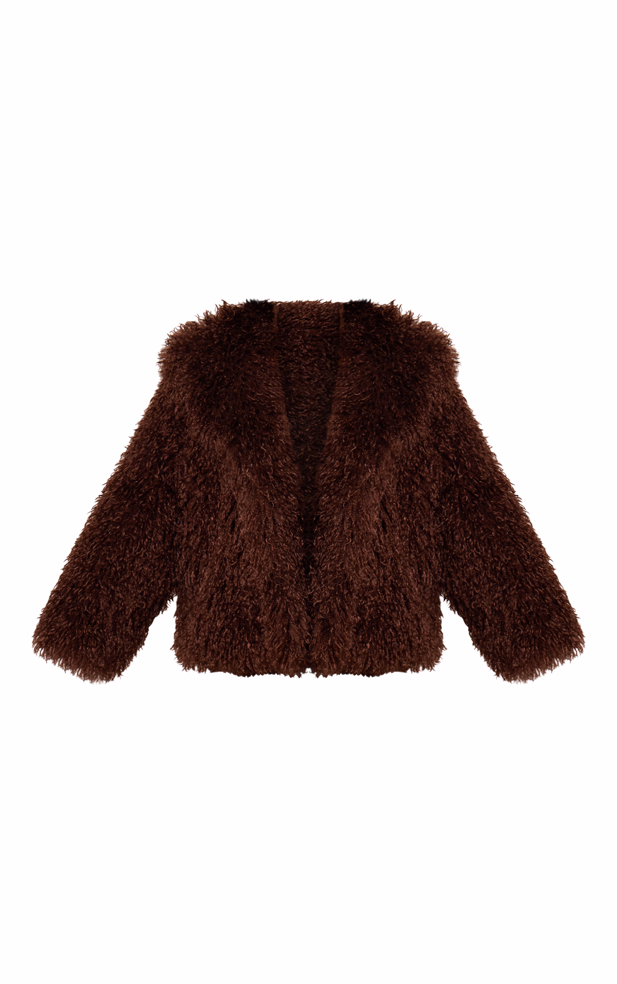 Plus Chocolate Mongolian Fur Midi Coat
