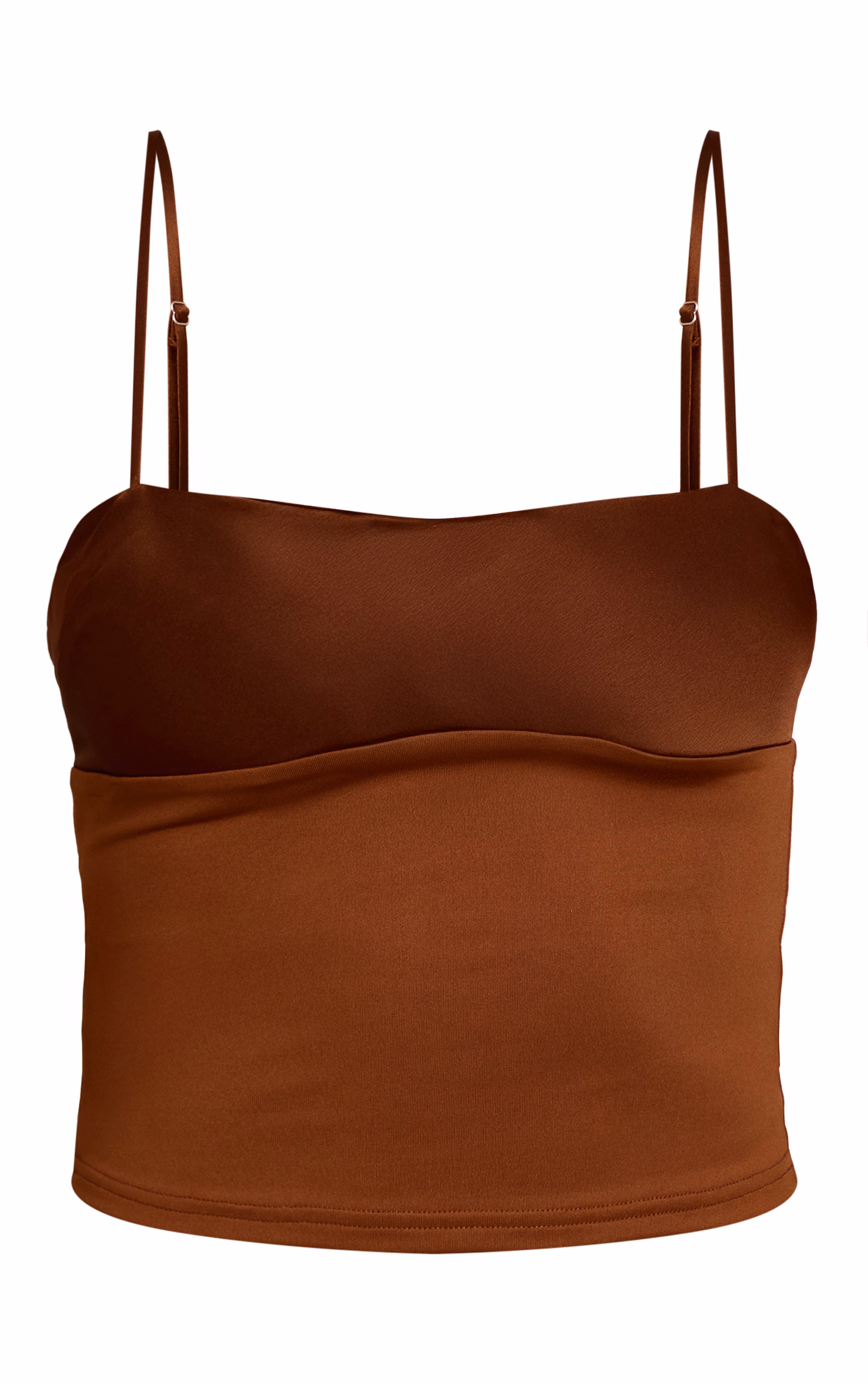 Dark Chocolate Contrast Bust Panel Strappy Cami Top