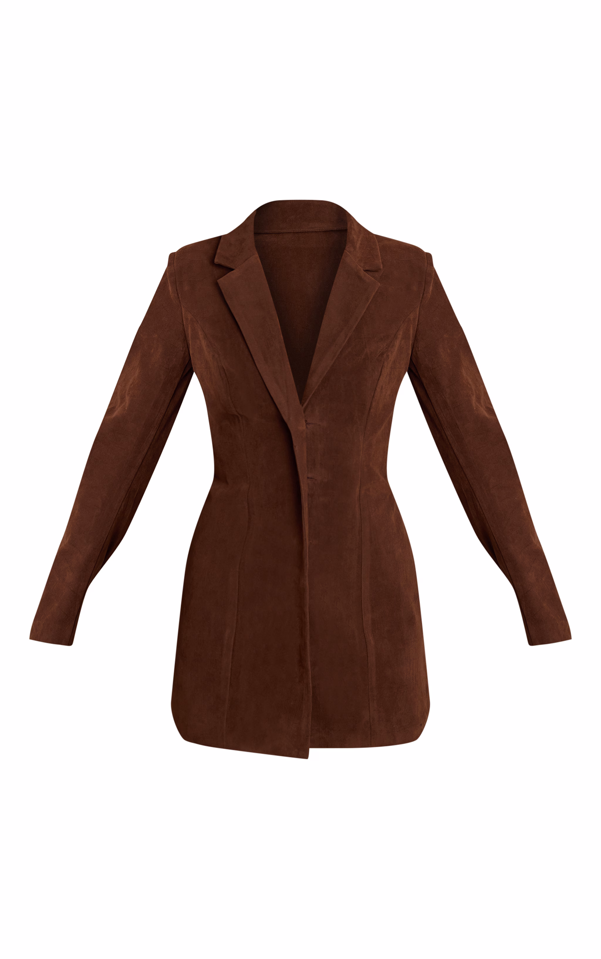 Brown Croc Faux Suede Blazer Dress