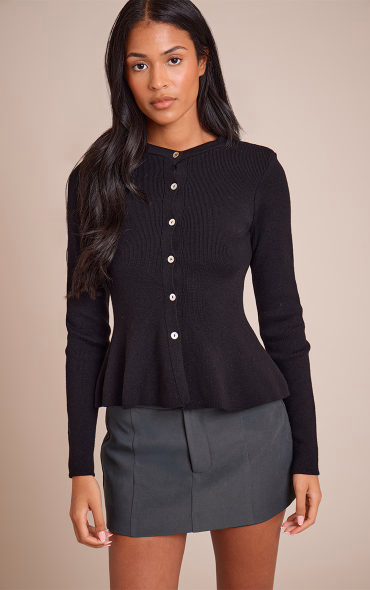 Tall Charcoal Belt Detail Pleated Skort