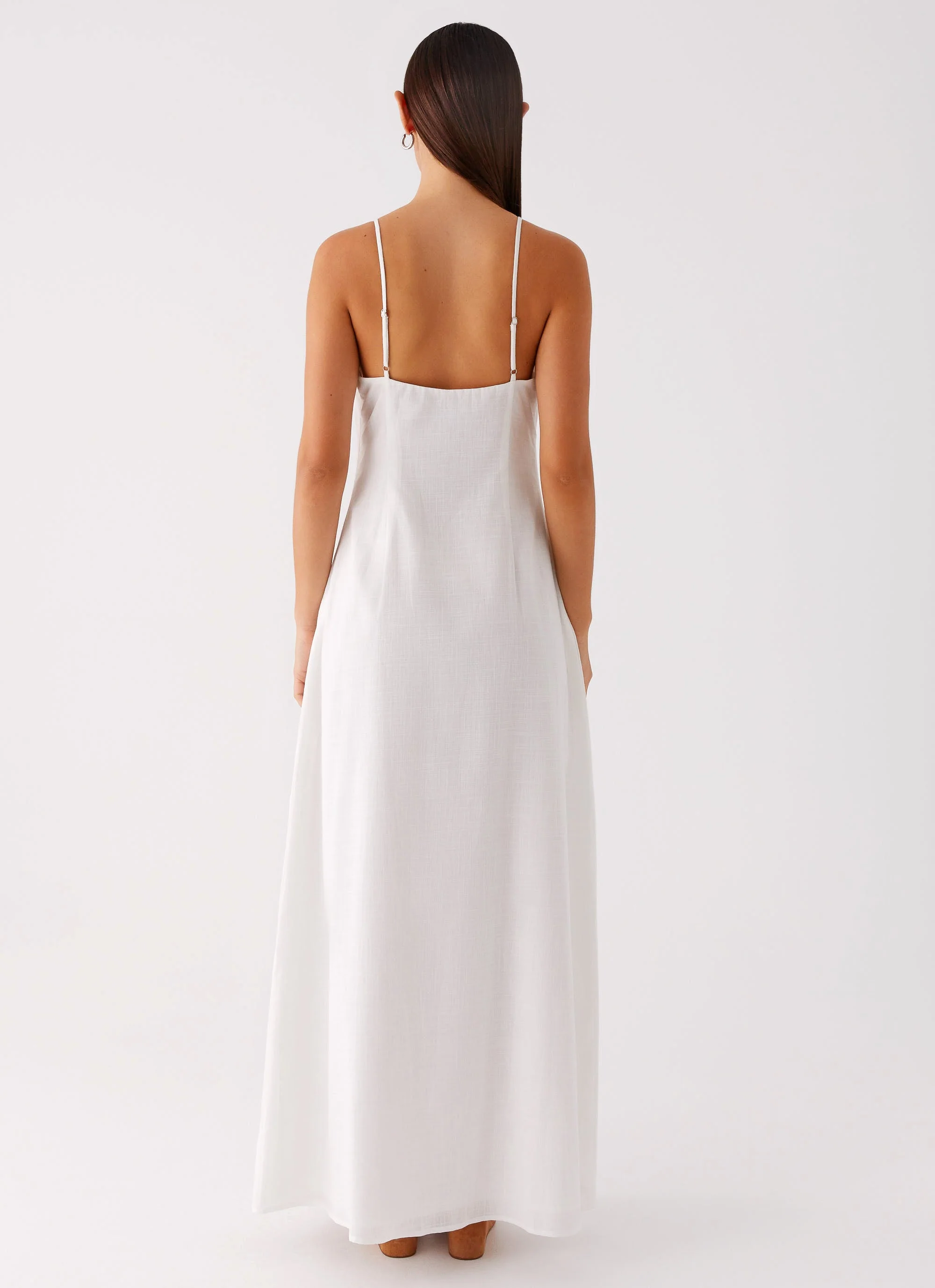 Madeleine Scoop Neck Maxi Dress - Off White