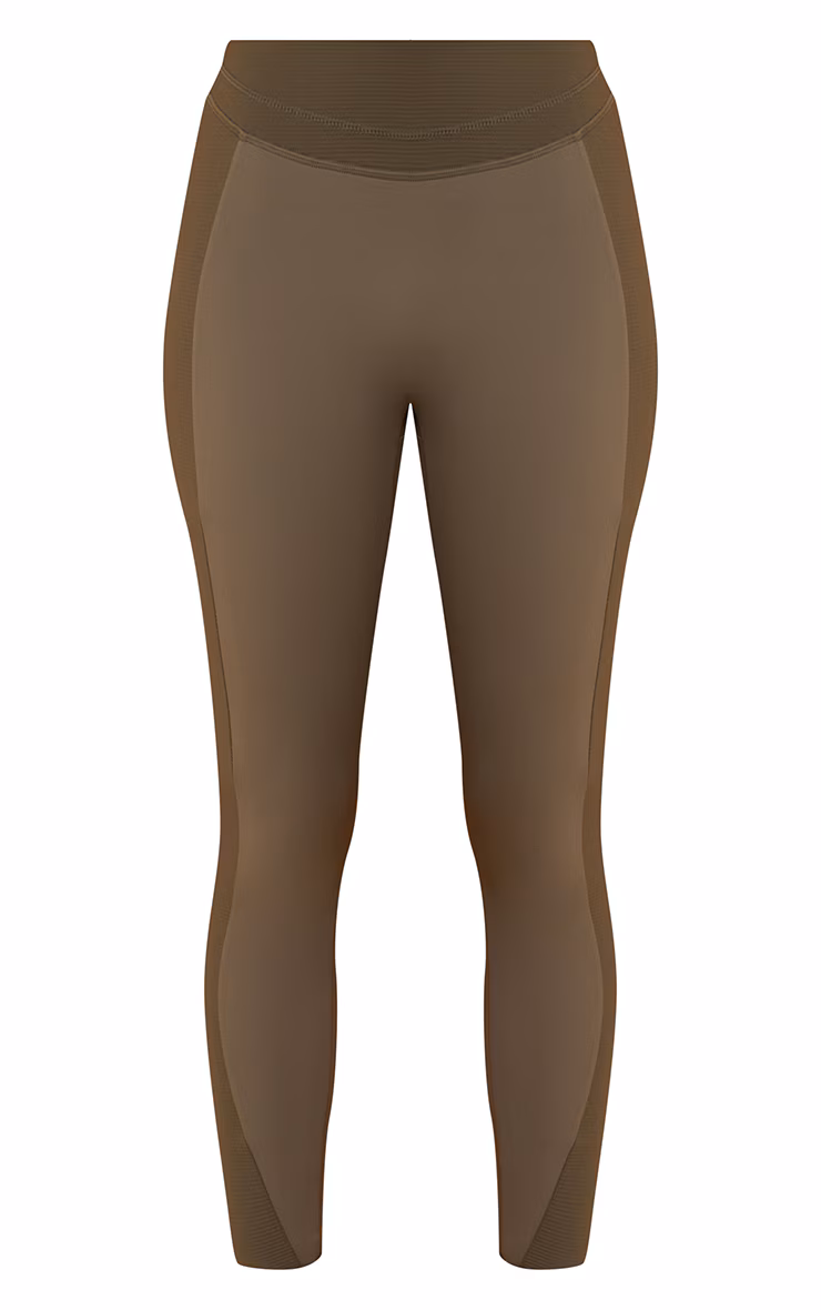 Olive Sculpt Rib Panel Leggings