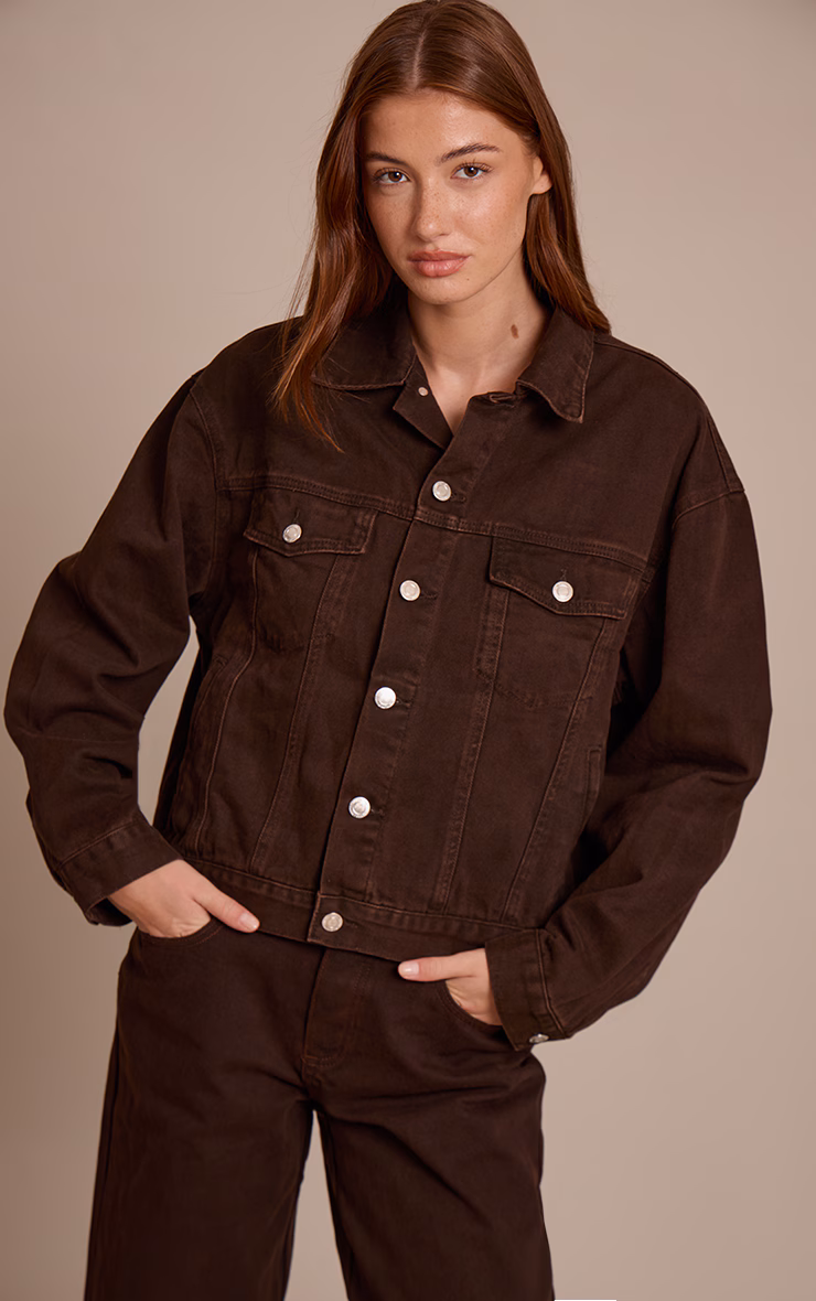 Dark Chocolate Oversized Classic Denim Jacket